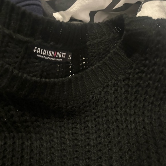 Fashion Nova Black Knit Sweater - Picture 2 of 2